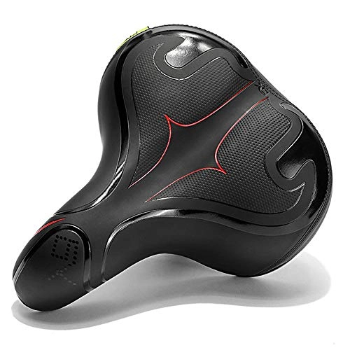 Mountain Bike Seat : DiaTech Bike Seat Bicycle Saddle Comfort Cycle Saddle Mountain Bike Saddles with Hazard Warning Stickers Soft, Large And Thick Comfortable And Breathable for Ordinary Bicycles