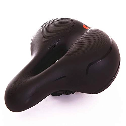 Mountain Bike Seat : DNGF Comfortable Men Women Bike Seat Memory Foam Padded Leather Wide Bicycle Saddle Rubber shock absorber spring Highlight Reflective Strips, Waterproof, Soft, Breathable