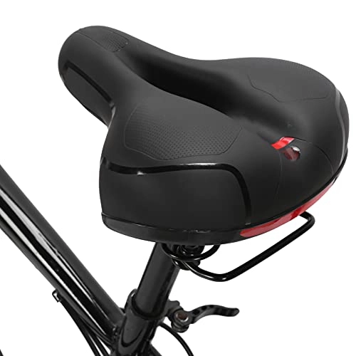 Mountain Bike Seat : Double Springs Bike Saddle c, Eye-catching Taillight Comfortable Mountain Bike Saddle Easy To Install for Riding Without Pain