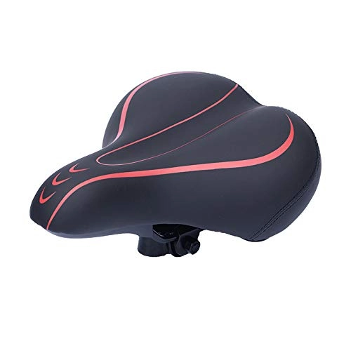 Mountain Bike Seat : Dripex Gel Bike Seat Bicycle Saddle - Comfort Cycle Saddle Wide Cushion Pad Waterproof for Women Men - Fits MTB Mountain Bike / Road Bike / Spinning Exercise Bikes (Black red, ABS)
