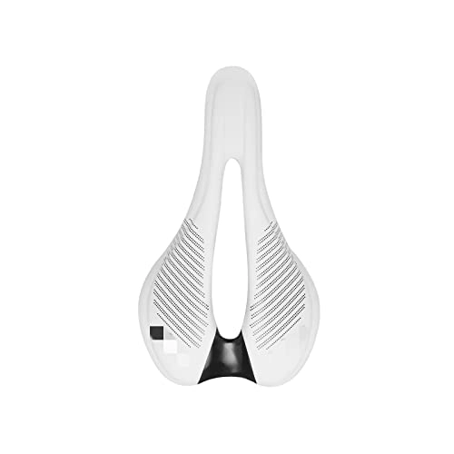 Mountain Bike Seat : DSFHKUYB LINGJ SHOP Bicycle Seat MTB Road Bike Saddles Mountain Bike Racing PU Breathable Soft Seat Cushion Comfortable Shockproof Bicycle Saddle (Color : White)