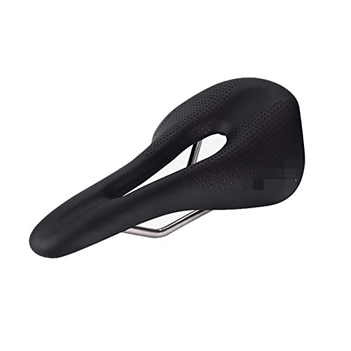 Mountain Bike Seat : DSFHKUYB LINGJ SHOP Breathable Bicycle Saddle MTB Mountain Road Riding Ultralight Hollow Saddle Compatible With Men Women Bike Cycling Race Parts (Color : Black)
