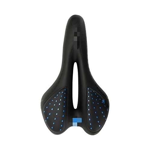 Mountain Bike Seat : DSFHKUYB LINGJ SHOP Comfortable Bicycle Saddle MTB Mountain Road Bike Seat Soft PU Leather Hollow Breathable Cushion Cycling Accessories Bike Seats (Color : Blue)