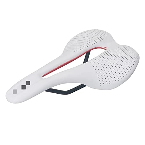 Mountain Bike Seat : DSFHKUYB LINGJ SHOP Compatible With TS20 Saddle Bicycle Saddle Mountain Bike Saddle Bicycle Seat MTB 215g MTB Saddle 7 * 7 Rail Seat Compatible With Bicycle Accessories (Color : White)