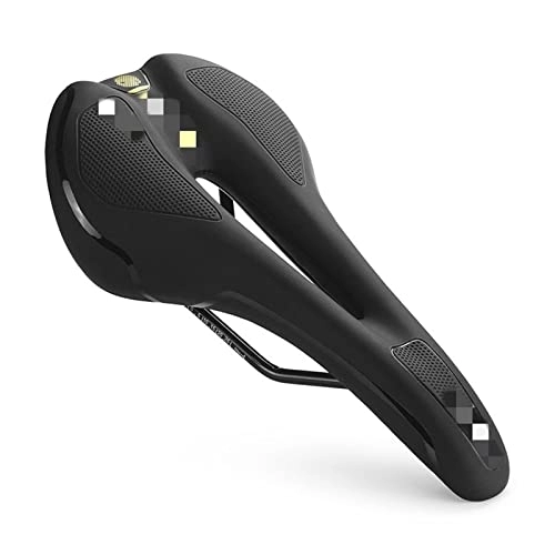 Mountain Bike Seat : DSFHKUYB LINGJ SHOP Cycling Saddle Hollow Middle Hole Breathable Waterproof Comfortable Seat Outdoor Sports Road Mountain Bike Cushion Compatible With Men (Color : Black)