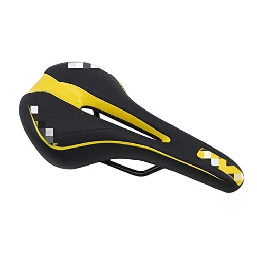 Mountain Bike Seat : DSFHKUYB LINGJ SHOP Extra Soft Bicycle MTB Saddle Cushion Bicycle Hollow Saddle Cycling Road Mountain Bike Seat Bicycle Accessories (Color : A Black Yellow)