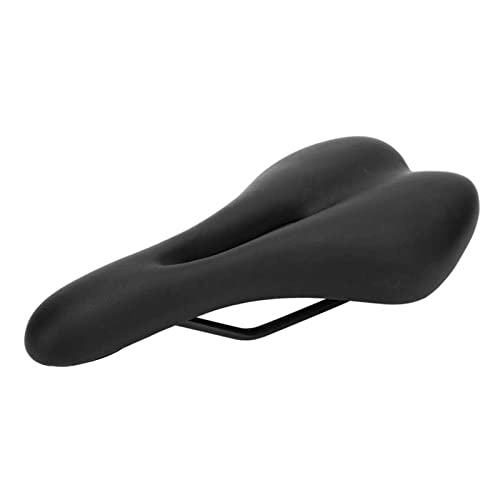Mountain Bike Seat : DSFHKUYB LINGJ SHOP Mountain Bike Saddle Thicken Hollow Bicycle Seat Comfortable Shock Proof Bicycle Saddle Soft Bike Cushion Compatible With Outdoor Riding (Color : Thicken Black)
