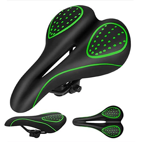 Mountain Bike Seat : DSGYZQ Silicone Bicycle Seat Cushion Thickened And Comfortable Riding Equipment Bicycle Accessories Saddle Shock Absorption Waterproof Seat Cushion Suitable for Road And Mountain Bikes, Green