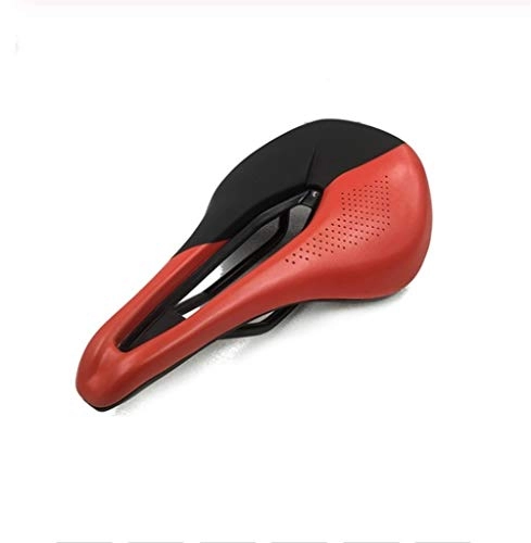 Mountain Bike Seat : DYHM Ergonomic Bike Bicycle Saddle MTB Road Bike Racing Saddles Seat Wide PU Breathable Soft Seat Cushion parts cycle accessories (Color : RED)