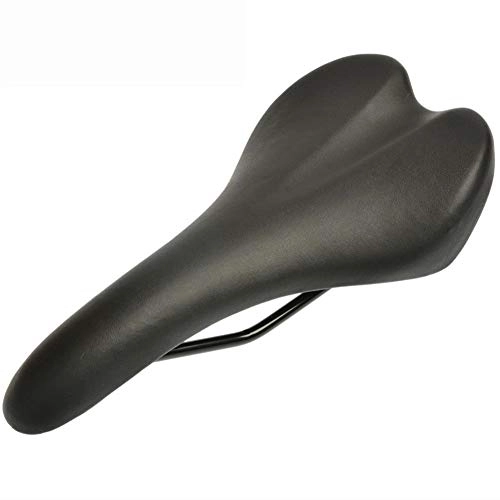 Mountain Bike Seat : DYHM Ergonomic Bike Bicycle Saddle PVC Leather Mountain Road Bike Saddle Soft Comfortable Bike Cycling Seat 3 Color Bicycle Parts Selle Vtt cycle accessories (Color : Black)