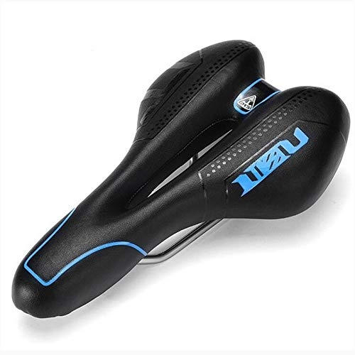 Mountain Bike Seat : DYQ Bicycle Saddle Skidproof Seat Silica Gel Cushion Breathable Sillin Bicicleta MTB Road Bike Cycling Bicycle Saddle (Color : Black Blue)