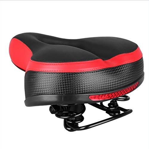 Mountain Bike Seat : DYQ Bicycle Seat Comfortable Bike Seat Bicycle Saddle Seat Shock Absorber Waterproof Reflective Bike Saddle For Mountain Bike (Color : Red)