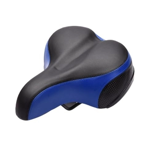 Mountain Bike Seat : EBSBAG Bike Seat Cushion Reflective Saddle Mountain Bike Seat Cushion Comfortable Soft Thickened Saddle (Color : Blue, Size : One size)