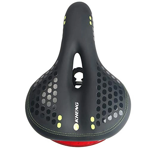 Mountain Bike Seat : ECOMN Bicycle Saddle Cycling Mountain Bike Seat Cushion Seat Soft Big Butt Riding Equipment with Taillight Shock Absorber Ball for Men Comfort And Safe (color : Point)