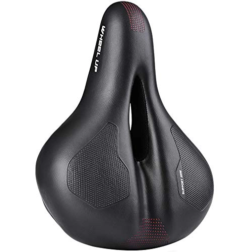 Mountain Bike Seat : ECOMN Bicycle Saddle Cycling Mountain Bike Seat Cushion Seat Soft Big Butt Riding Equipment with Taillight Shock Absorber Ball for Men Comfort and Safe (color : RED)