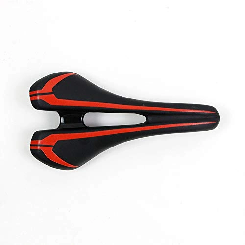 Mountain Bike Seat : ECOMN Saddle Bicycle Seat Bike Seat PU Leather Hollow Sports Style Bicycle Accessories for Man Comfort (color : Black+red)