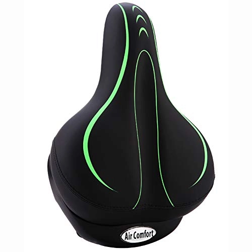 Mountain Bike Seat : ECOMN Saddle Professional Level Bike Seat Bicycle Seat Soft Inflatable Breathable And Wear Resistant Shock Absorber Ball for Men Comfort (color : GREEN)