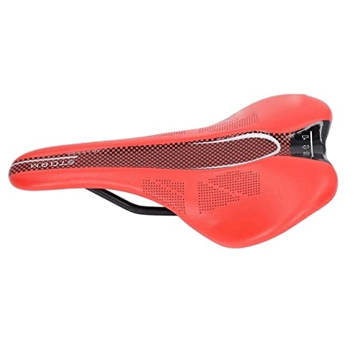 Mountain Bike Seat : Emoshayoga Saddle, Mountain Bike Cushion Comfortable Breathable Microfiber Leather for Folding Bikes(Red)