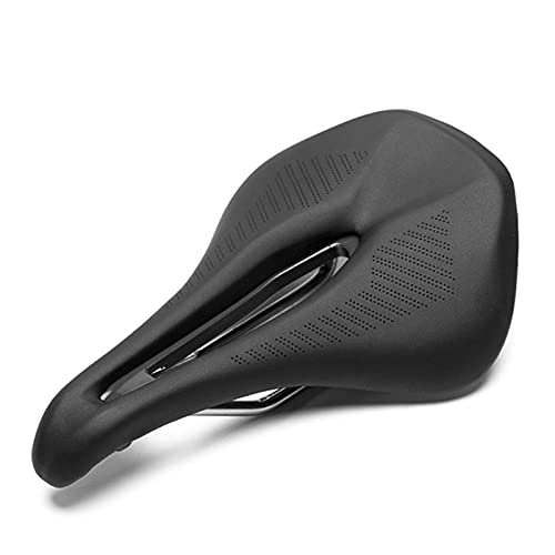 Mountain Bike Seat : ENJY Bike Saddles Mountain Bike Widened Seat Cushion Breathable Comfortable Soft Carbon Fiber Bicycle Accessories (Color : Black)