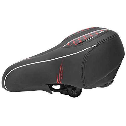 Mountain Bike Seat : Ergonomic Bike Pad, Widened Design Soft Cycling Cushion, Replacement for Mountain Bicycle(red, Non-porous (solid type) large saddle)