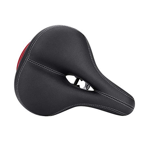 Mountain Bike Seat : Esenlong Mountain Road Bike Soft Seat Saddle with Tail Light Replacement Bicycle Accessory