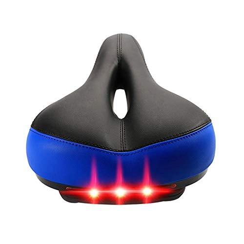 Mountain Bike Seat : EUSIX Comfortable Bike Seat Replacement Dual Shock Absorbing Ball Pad Cushion Bicycle Saddle Seat with Tail Light for Man and Women