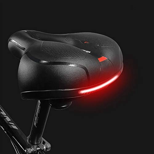 Mountain Bike Seat : EWDF Wider Shock Absorbing Hollow Bicycle Saddle Silicone Cushion Soft Cycling Road Mountain Bike Seat Bicycle Accessories#30 (Color : Black)