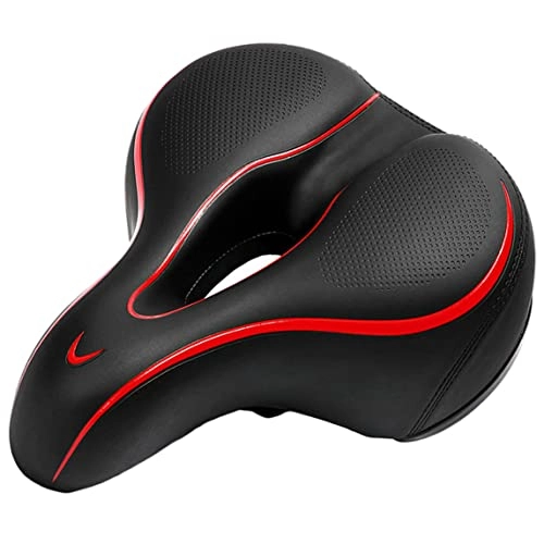Mountain Bike Seat : Exercise Bicycle Saddle Wide Soft Foam Padded Soft Cushion Breathable Absorbing Foam Paded Leather Saddle for Mtb Road Mountain Bike Cycling Style2