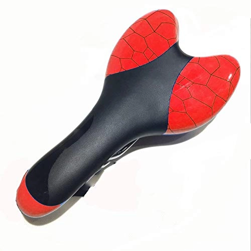 Mountain Bike Seat : Exercise Bike Seat, Bicycle Saddle Comfort Ergonomic Padded Leather Non-slip Ntichoc Compatible With Mountain Seats And With Mountain Bike Saddles, Red-27.5x14.5cm