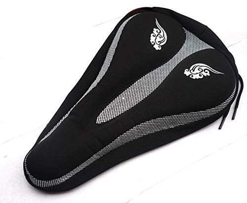 Mountain Bike Seat : Exercise Bike SeatBicycle Saddles, Mountain bike thickening soft full silicone cushion cover - black