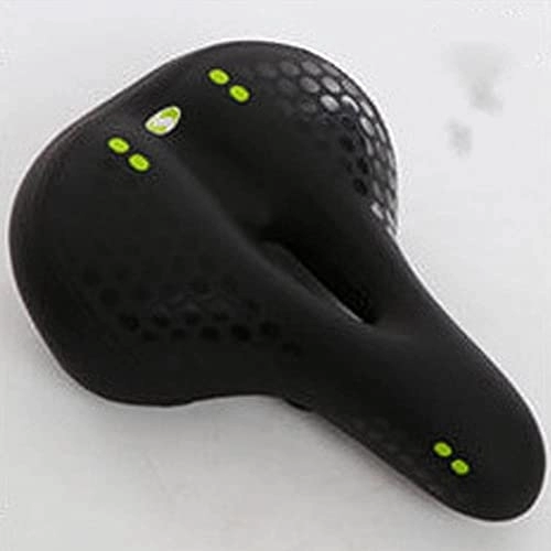 Mountain Bike Seat : Extrbici® Ultra Comfortable Shock Absorbing Waterproof Scratch-resistant PVC Mountain Bike Saddle with Heavy Elastic Breathable Seat Cushion with Rear Warning Lamp (green)