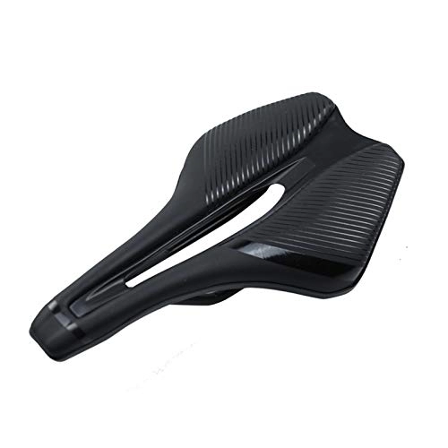 Mountain Bike Seat : Fangaichen Bicycle Seat for Road Mountain Bike Racing Seats Nylon Fiber Cushion Breathable Soft Saddle Cushions Cover Cycling Accessories for bicycle (Color : Black)