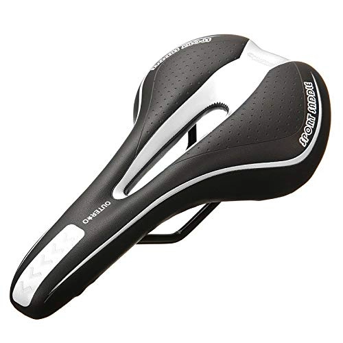 Mountain Bike Seat : FANGXUEPING Bicycle Cushion Mountain Bike Hollow Seat Cushion Thickened Soft Silicone Saddle Seat Dead Fly Riding Equipment Bicycle Accessories 10.5 * 5.9in white