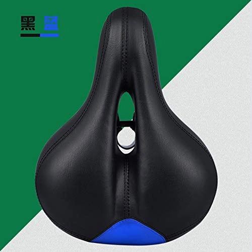 Mountain Bike Seat : FANGXUEPING Bicycle Seat Cushion Thickened Mountain Bike Seat Cushion Comfortable Riding Bicycle Accessories Widened Soft Saddle Equipment 27 * 20cm Black blue