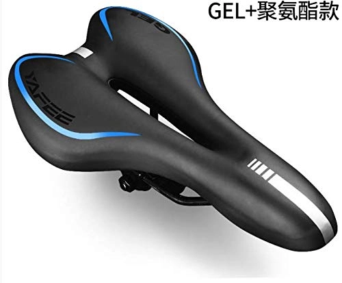 Mountain Bike Seat : FANGXUEPING Bicycle Seat Cushion Thickened Silicone Saddle Mountain Bike Seat Cushion Comfortable Super Soft Elastic Reflective Cushion Bicycle Accessories 28 * 16cm blue