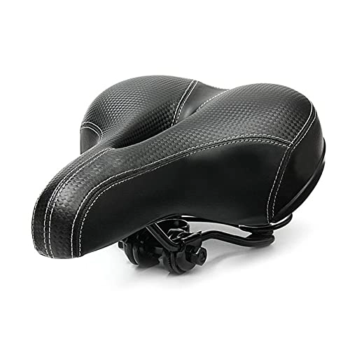 Mountain Bike Seat : feifei Bicycle Cycling Big Bum Saddle Seat Road MTB Bike Wide Soft Pad Comfort Cushion (Color : Black)