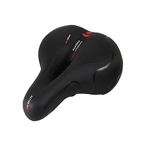 Mountain Bike Seat : feifei Breathable Bike Saddle Big Butt Cushion Surface Seat Mountain Bicycle Shock Absorbing Hollow Cushion Bicycle Accessories (Color : Spring Red)