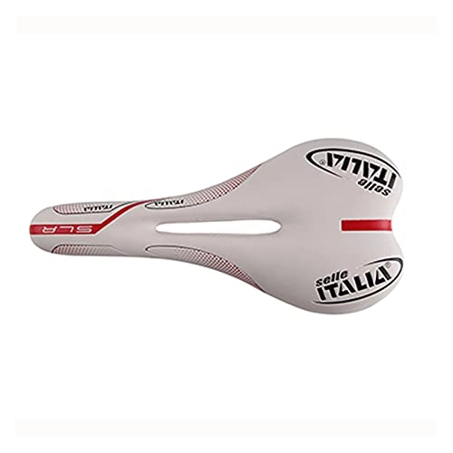 Mountain Bike Seat : feifei MTB Bicycle Saddle Selle Italia Road Bike Seat Comfortable Hollow Racing Front Cushion Mountain Cycling Mat Riding Parts (Color : White)