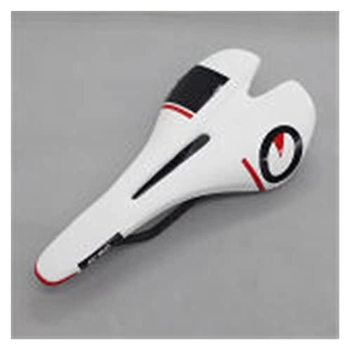Mountain Bike Seat : feifei MTB Road Bicycle Seat Saddle Hollow Carbon Fiber Bow Saddle Ultra-light Comfortable Cycling Racing Seat Parts (Color : White)