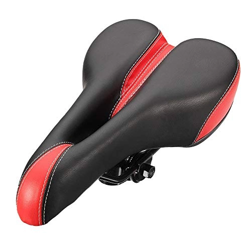 Mountain Bike Seat : Feixunfan Bike Seat Soft Bouncy Comfort Bicycle Cycling Seat Cushion Pad Road MTB Bike Hollow Saddle for Mountain Bikes Etc (Color : Red, Size : One size)