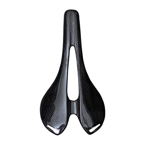 Mountain Bike Seat : FHJSK bike seat Carbon Bicycle Saddle，Cycling Bicycle Parts Bicycle mtb bike accessories multi color road bike parts 3k matte 270 * 143mm (Color : Glossy)