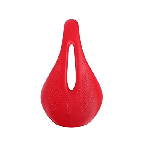 Mountain Bike Seat : FHJSK bike seat Shockproof Bicycle Saddle, Bicycle Saddle, Silicone Cushion PU Leather Surface Full Silica Gel Comfortable Bicycle Seat (Color : Red)
