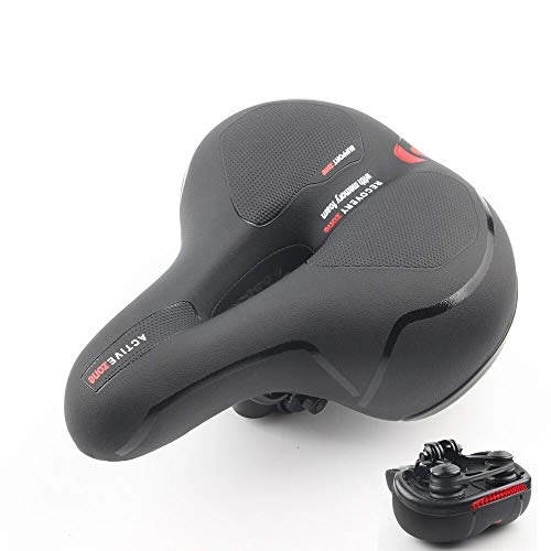 Mountain Bike Seat : FIAWAX Bicycle Saddle Bike Seat MTB Mountain Road Bikes BMX Shock Absorption Cushion Soft Spring Suspension Seats Cycling Accessories (Color : Red Fixed)