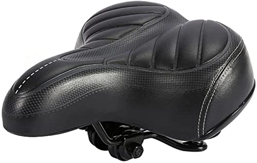 Mountain Bike Seat : Fisecnoo Bicycle Saddle Thicken Soft Cycling Cushion Shockproof Spring Mountain Road Bike Seat Comfortable Cycling Seat Pad (Color : Black)
