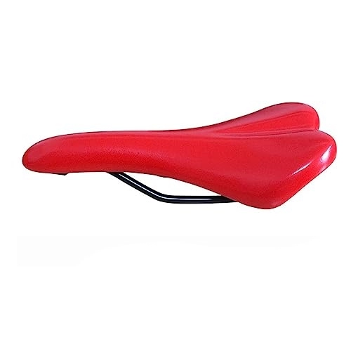 Mountain Bike Seat : Fixed Gear BMX Mountain Road Cycling MTB Bike Bicycle Saddles Soft PU Seat Cushion Accessories (Color : Red, Size : 28 * 3.5 * 18.5cm)