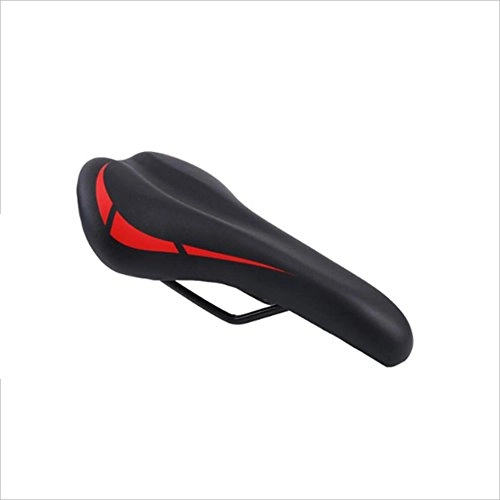 Mountain Bike Seat : FJMY2020 Bicycle Unisex Comfort Cushion Bicycle Seat Cushion Soft Breathable Shock Absorbing Mountain Bike Saddle Works with all bikes (Color : Red)