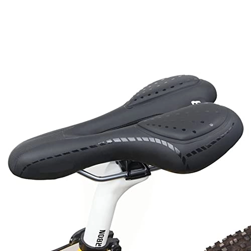 Mountain Bike Seat : Flcfaca Bicycle Saddle Bike Spare Parts Accessories Mtb Racing Mountain Bike Pieces Comfort Croup Prostate Sports Cycling (Color : Black)
