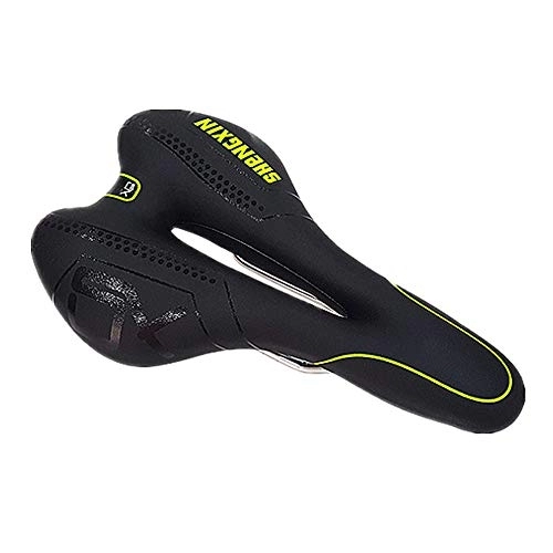Mountain Bike Seat : Foir Bike Saddle Mountain Bike Seat Breathable Comfortable Bicycle Seat with Central Relief Zone and Ergonomics Design Relax Your Body Road Bike and Mountain Bike (Black / Green)