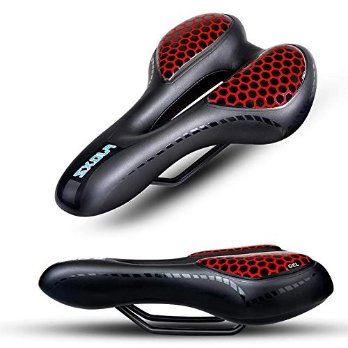 Mountain Bike Seat : Foir Bike Saddle Mountain Bike Seat Breathable Comfortable Bicycle Seat with Central Relief Zone and Ergonomics Design Relax Your Body Road Bike and Mountain Bike (red dot)
