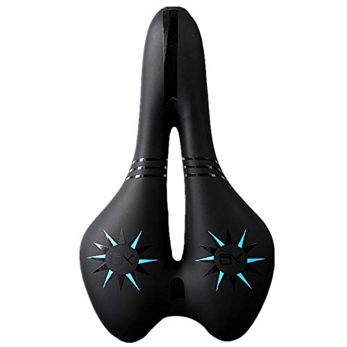 Mountain Bike Seat : Foir Bike Saddle Mountain Bike Seat Breathable Comfortable Bicycle Seat with Central Relief Zone and Ergonomics Design Relax Your Body Road Bike and Mountain Bike (SX Blue)